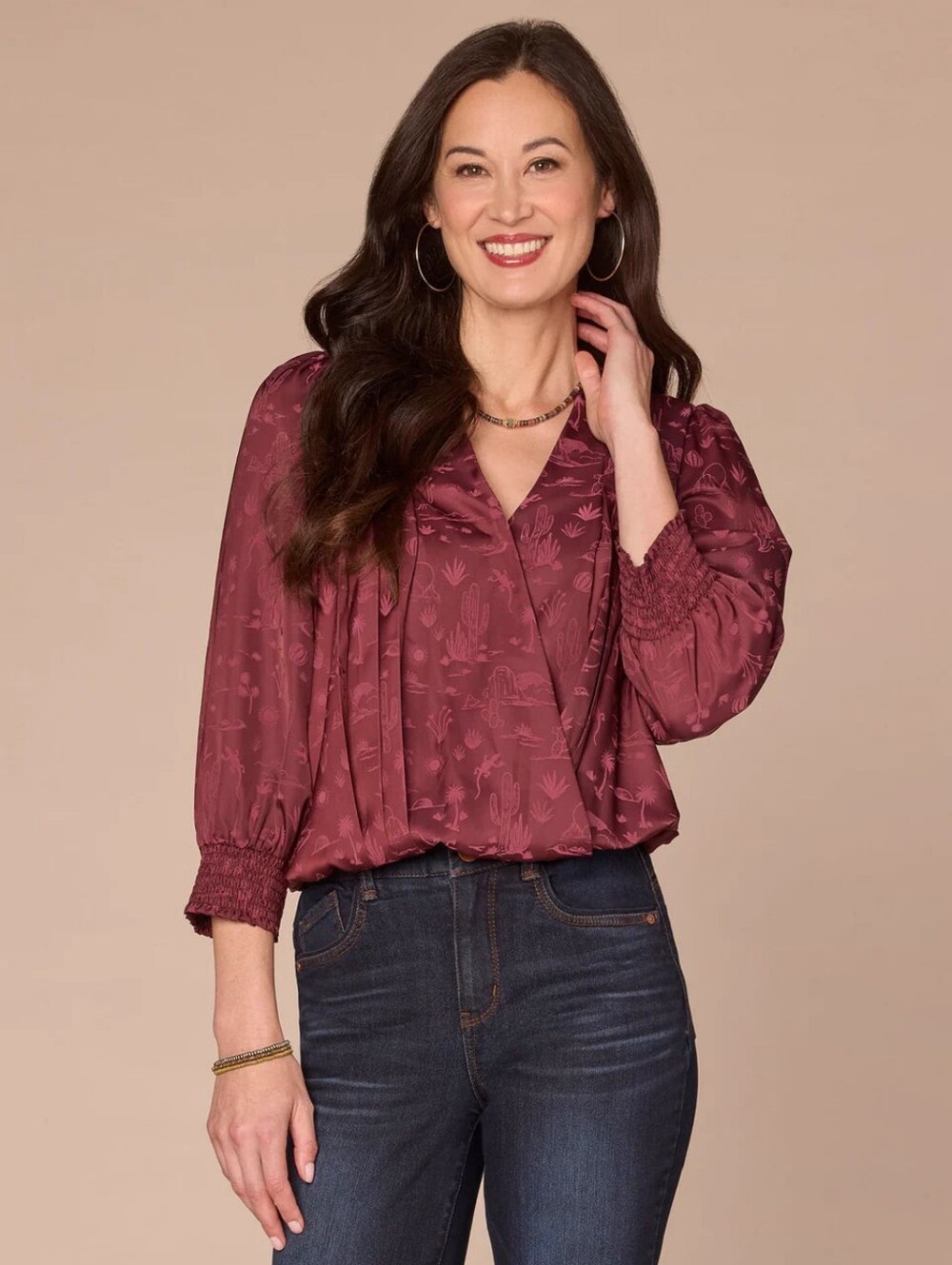 NWT "Democracy" Desert Nights Woven Blouse Woman's Size Medium or X-Large